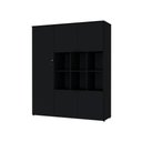 Ver imagem 1 de Armário Alto com Nichos e 05 Portas 161,5x135x42cm Wlan135 Preto Ônix