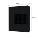 Ver imagem 6 de Armário Alto com Nichos e 05 Portas 161,5x135x42cm Wlan135 Preto Ônix