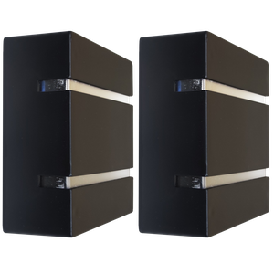 Kit 2 Luminárias Externas de Parede Slim 2 Focos Soquete G9:preto/liso/110/220