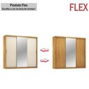 Ver imagem 5 de Guarda-roupa Casal Dalila 3 Portas 4 Gavetas 100% Mdf com Espelho Flex Cinamon/off-white - Demóbile