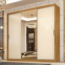 Ver imagem 1 de Guarda-roupa Casal Dalila 3 Portas 4 Gavetas 100% Mdf com Espelho Flex Cinamon/off-white - Demóbile