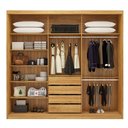 Ver imagem 3 de Guarda-roupa Casal Dalila 3 Portas 4 Gavetas 100% Mdf com Espelho Flex Cinamon/off-white - Demóbile