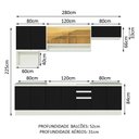 Ver imagem 6 de Armário de Cozinha Completa 280cm Branco/Preto Genova Madesa 04
