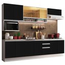 Ver imagem 1 de Armário de Cozinha Completa 280cm Branco/Preto Genova Madesa 04