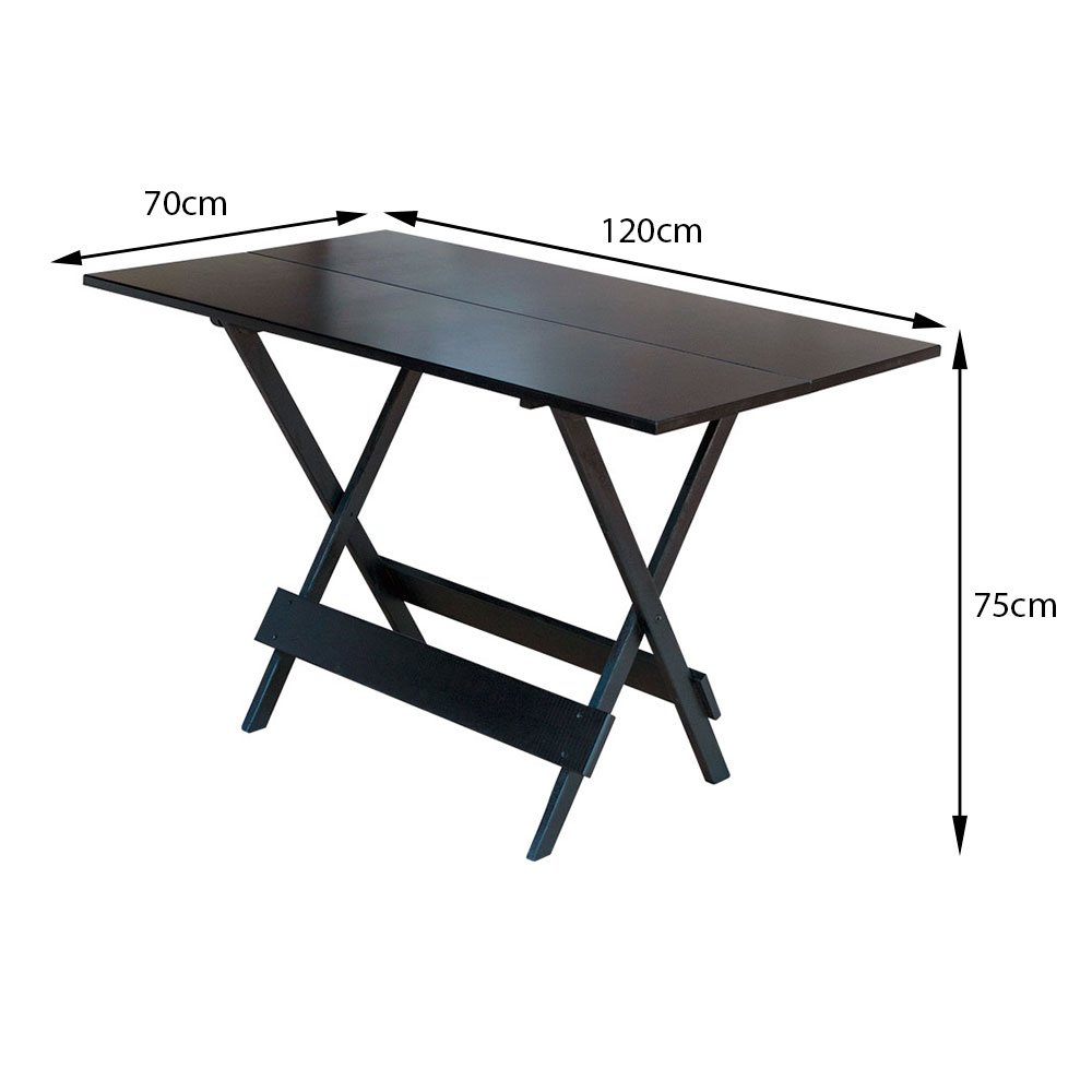 Kit 10 Conjuntos de Mesa com 4 Cadeiras de Madeira Dobrável 120x70 Tabaco - 4