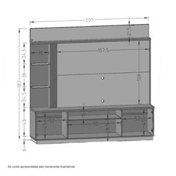 Home para Tvs 65" Atlanta Naturalle e Off White Ripado Bechara - 3