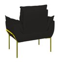 Ver mais imagens de Kit 2 Poltronas + Namoradeira Pé Metal Dourado Recepção Sala Preto