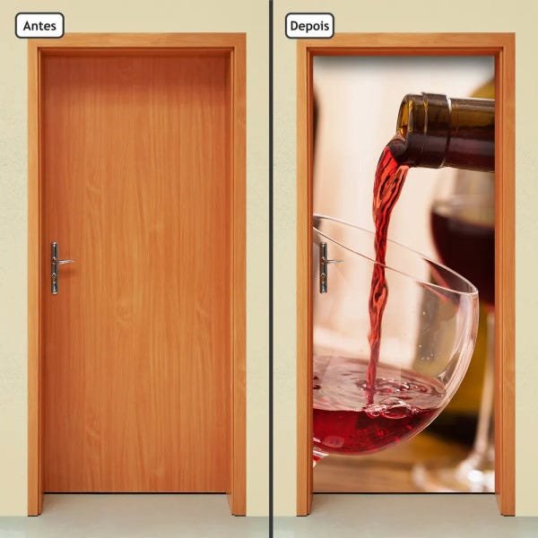 Adesivo Decorativo de Porta - Vinho - 1264cnpt - 1