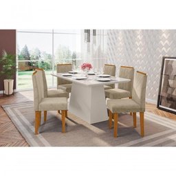 Kit De Mesa 1,60M 6 Cad Off White/Ypê/Animalle Marrom - 1