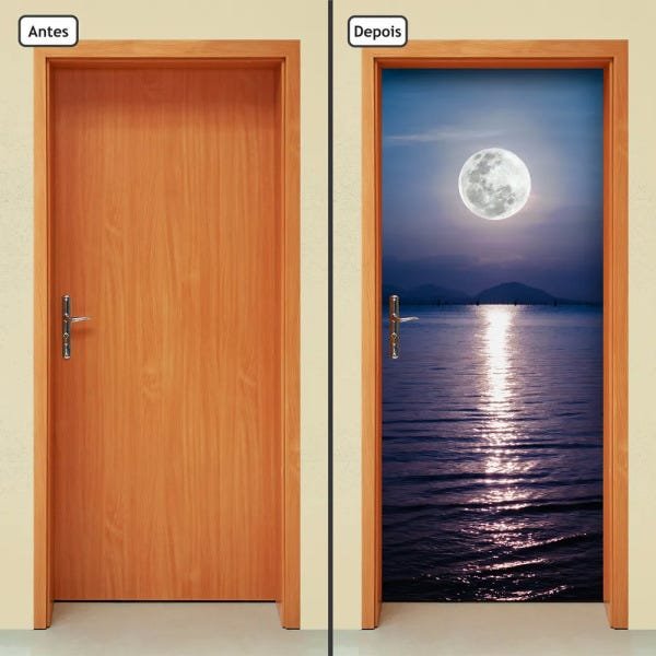 Adesivo Decorativo de Porta - Luar - 1236cnpt - 1