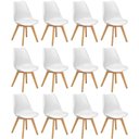 Ver imagem 1 de Conjunto 12 Cadeiras de Jantar Eames Wood Leda Design Estofada - Branco