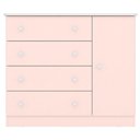 Ver imagem 1 de Cômoda Sapateira Infantil 1 Porta 4 Gavetas Doce Mel Rosa