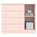 Ver imagem 5 de Cômoda Sapateira Infantil 1 Porta 4 Gavetas Doce Mel Rosa