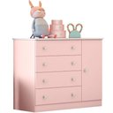 Ver imagem 6 de Cômoda Sapateira Infantil 1 Porta 4 Gavetas Doce Mel Rosa