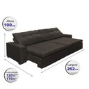 Ver imagem 5 de Sofá Retrátil e Reclinavel Oklahoma 2,62 Mts com Molas e Pillow no Assento Tecido Suede Café