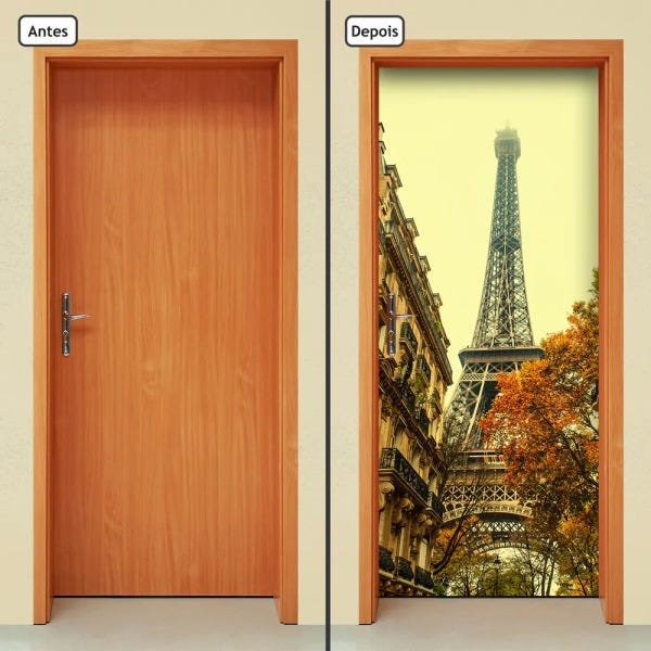 Tenda Parigina Per Porta Con Torre Eiffel E Girasoli | Privacy 30-50% | Decorazione Stilosa