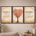 Ver imagem 1 de Kit 3 Quadros Decorativos Nunca Foi Sorte Sempre Foi Deus:Preto