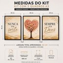 Ver mais imagens de Kit 3 Quadros Decorativos Nunca Foi Sorte Sempre Foi Deus:Preto