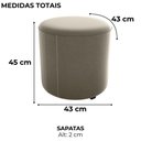 Ver imagem 3 de Puff Redondo Copenhage Veludo Maserati Milani Store Marrom Claro