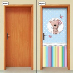 Adesivo Decorativo de Porta - Ursinho - Infantil - 2063cnpt - 1 Adesivo Decorativo de Porta - Ursinho - Infantil - 2063cnpt - 1