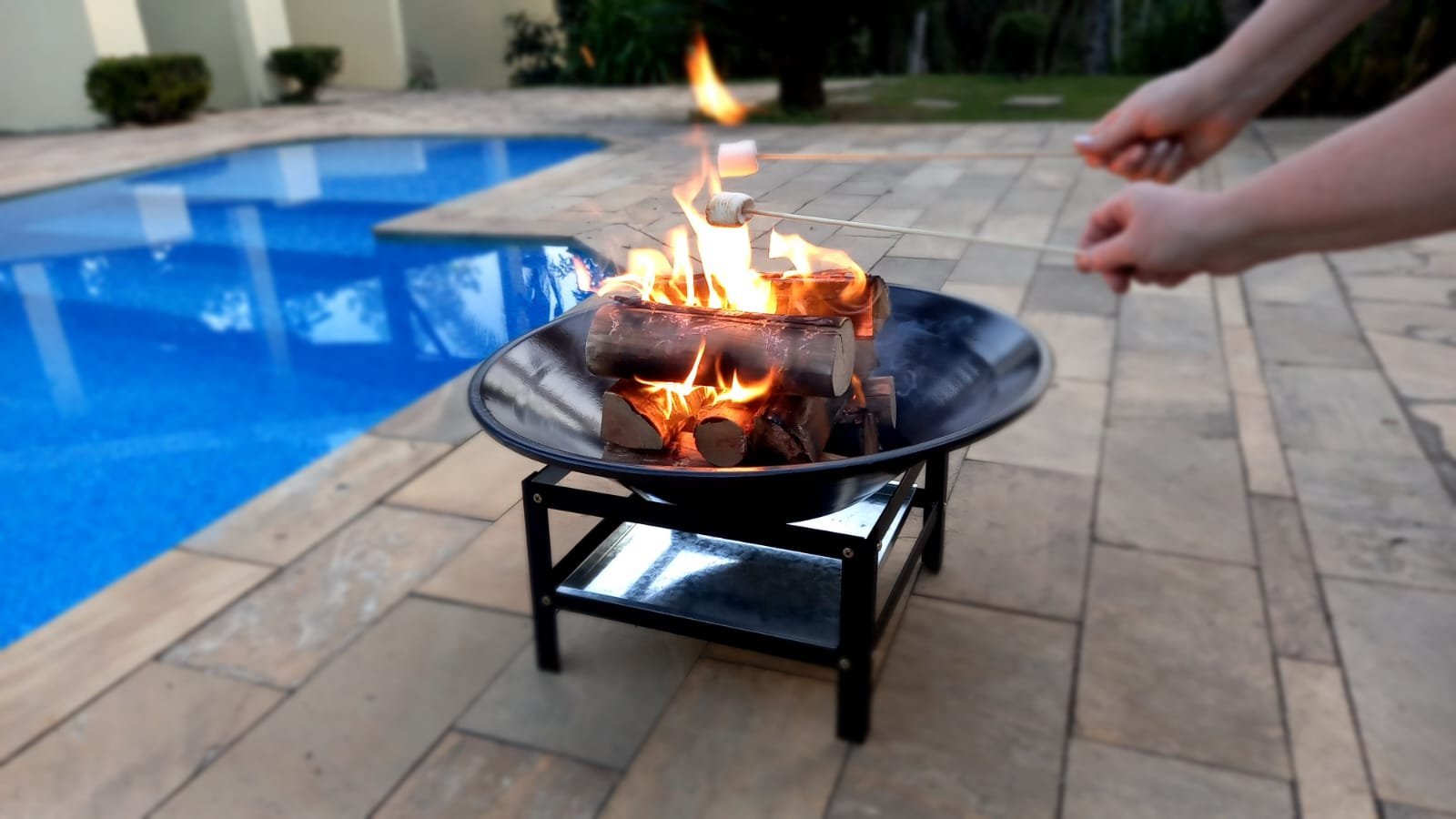 Lareira P/ Jardim Externa 52cm Portátil Aquecedor Fogueira Fireplace