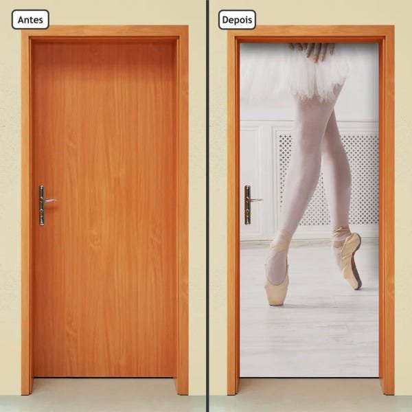Adesivo Decorativo de Porta - Ballet - Bailarina - 1958cnpt - 1