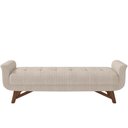 Ver imagem 3 de Puff Recamier Decorativo com Pés em Madeira 140 cm Itália P05 Linho Creme - Lyam Decor