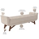 Ver imagem 6 de Puff Recamier Decorativo com Pés em Madeira 140 cm Itália P05 Linho Creme - Lyam Decor