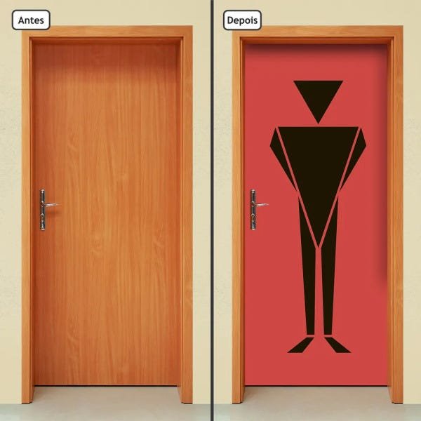 Adesivo Decorativo de Porta - Banheiro Masculino - 2006cnpt - 1