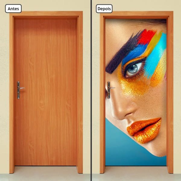 Adesivo Decorativo de Porta - Salão de Beleza - 1858cnpt - 1