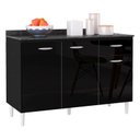 Ver imagem 1 de Balcão de Cozinha com Tampo 120 cm Preto – Poquema