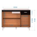 Ver imagem 2 de Balcão de Cozinha com Tampo 120 cm Preto – Poquema