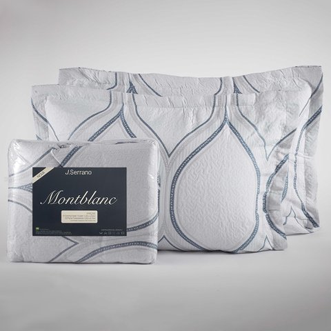 Kit Colcha Queen Fronha Montblanc Orvalho Azul Petróleo 100