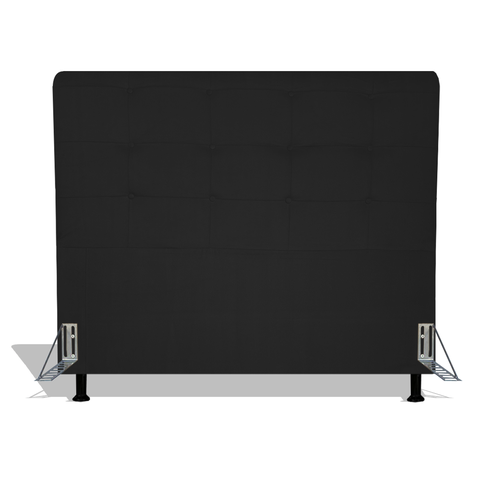 Cabeceira Estofada Pérola 195 cm Para Cama Box Quarto King Size MV Estofados Suede Preto