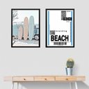 Ver imagem 1 de Kit 2 Quadros Decorativos Viajar para Praia 33x24cm:moldura Preta