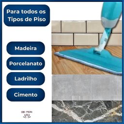 Mop Esfregao de Limpeza Flat Reservatório 350ml Base Articulada Spray Dispenser Jato, Pulverizador C - 3
