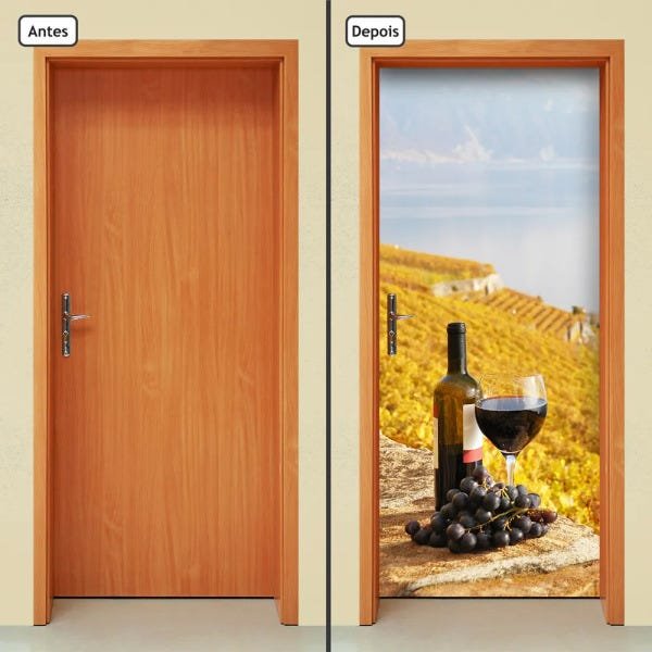 Adesivo Decorativo de Porta - Vinho - 496cnpt - 1
