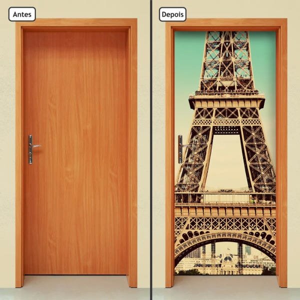Adesivo Decorativo de Porta - Torre Eiffel - Paris - 985cnpt - 1