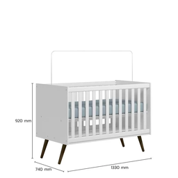 Jogo de Quarto para Bebê Lunna Retrô Guarda Roupa, Cômoda e Berço - Peternella Móveis - 3