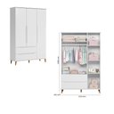 Ver imagem 2 de Jogo de Quarto para Bebê Lunna Retrô Guarda Roupa, Cômoda e Berço - Peternella Móveis