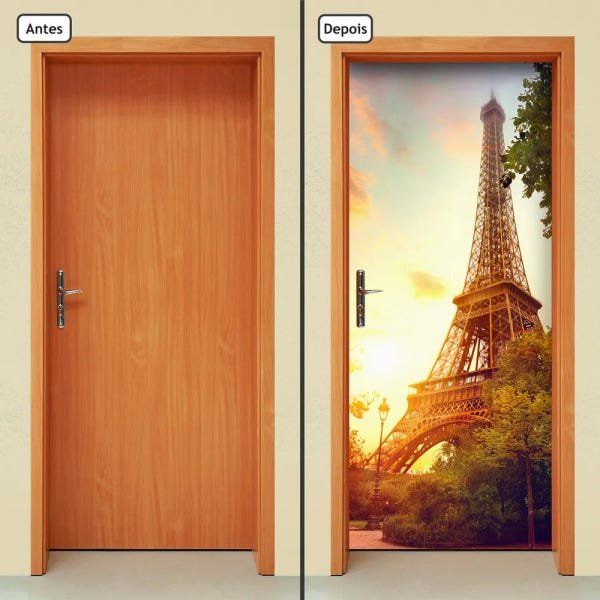 Adesivo Decorativo de Porta - Torre Eiffel - Paris - 1206cnpt - 1