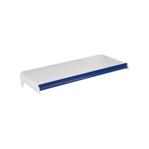 Bandeja Prateleira Ponta Com Reforço 30x73 Gôndolas New Plus com Porta Etiqueta Azul - SA Gô
