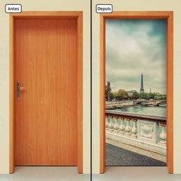 Adesivo Decorativo de Porta - Torre Eiffel - Paris - 796cnpt - 1