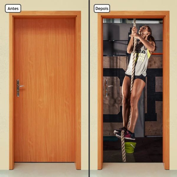Adesivo Decorativo de Porta - Fitness - 1194cnpt - 1