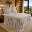 Ver imagem 1 de Jogo Cama Queen Romantic 300 Fios Bordado Inglês Super Macio:Caqui