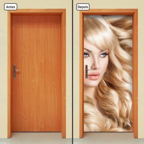 Adesivo Decorativo de Porta - Salão de Beleza - 1070cnpt - 1