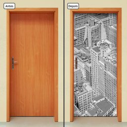 Adesivo Decorativo de Porta - Prédios - 470cnpt - 1 Adesivo Decorativo de Porta - Prédios - 470cnpt - 1