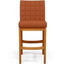 Ver imagem 6 de Kit 03 Banquetas Baixa Cozinha Bancada Bar Sala Jantar Fixa Mila L02 Tecido Terracota - Lyam Decor B