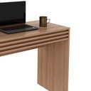 Ver imagem 6 de Mesa Escrivaninha para Escritório com 1 Gaveta Ripada 90 Cm Cor:amêndoa