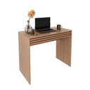 Ver imagem 5 de Mesa Escrivaninha para Escritório com 1 Gaveta Ripada 90 Cm Cor:amêndoa
